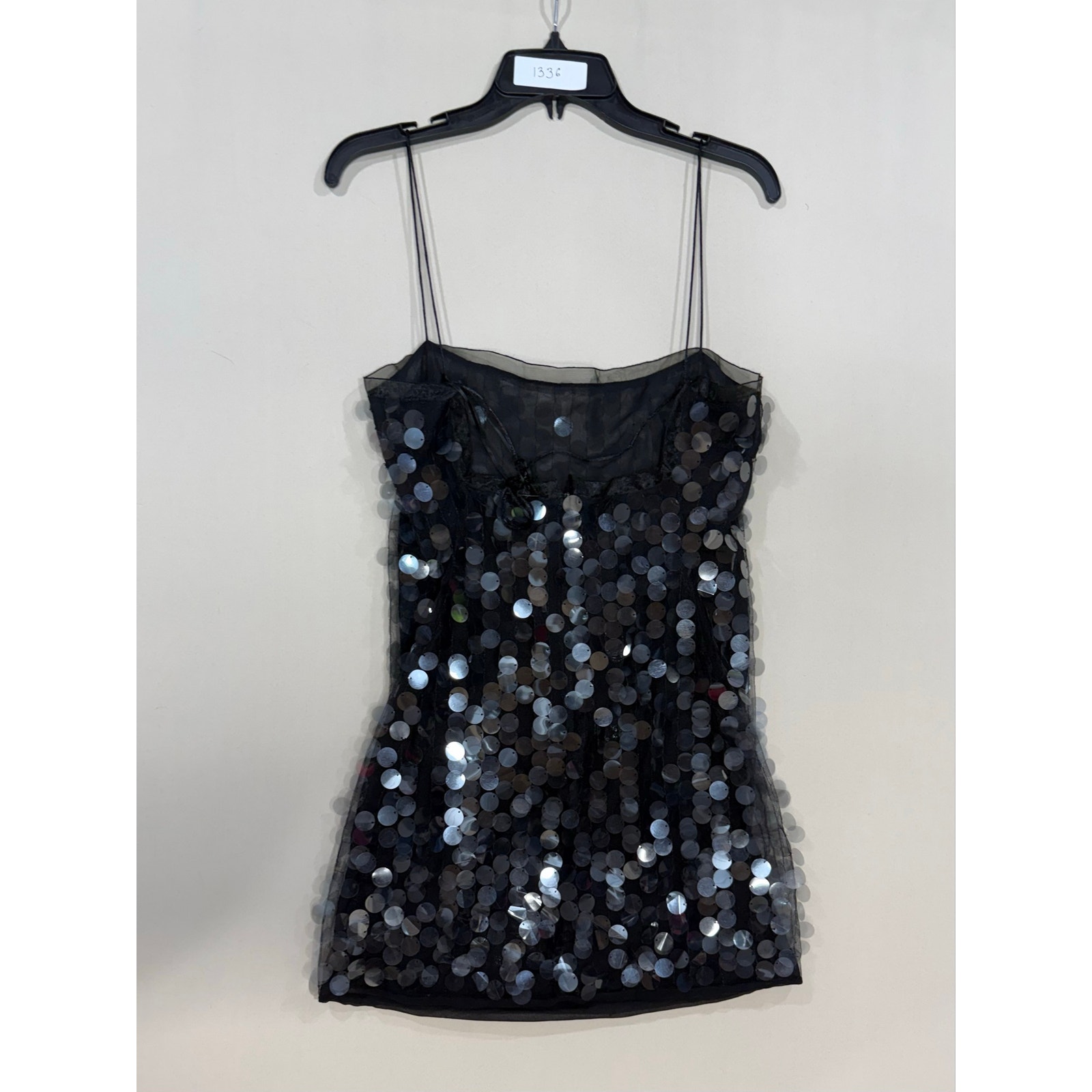 16arlington Black Sequin Mini Dress With Spaghetti Straps Size 8 — image 5 of 5